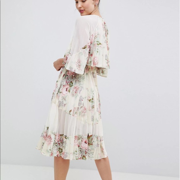 ASOS DESIGN Sheer & Solid Printed Midi Dress - Picture 13 of 13